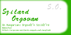 szilard orgovan business card